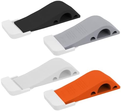 Wundermax Door Stoppers - Pack of 4 Rubber Door Wedge for Carpet, Hardwood, Concrete and Tile - Home Improvement Accessories - Multicolored