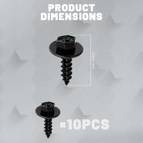 Image of 10PCS Bumper Cover Splash Shield Mud Guard Screw Bolt, Car Screws Kit, 90159-60498 Mud Flap Screws, Wheel Well Liner Screws Replacement for Scion XD Celia Camry ES300h IS350