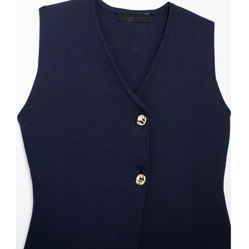 Image of JASCLS Womens Cropped Sweater Vest V Neck Button Down Y2k Crop Knit Flower Trendy Sleeveless Chunky Tank Tops