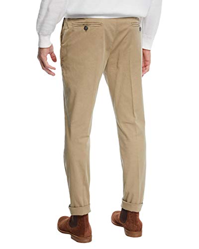 Mens Slim Fit Cotton Stretch Chino Pants 36 Khaki2