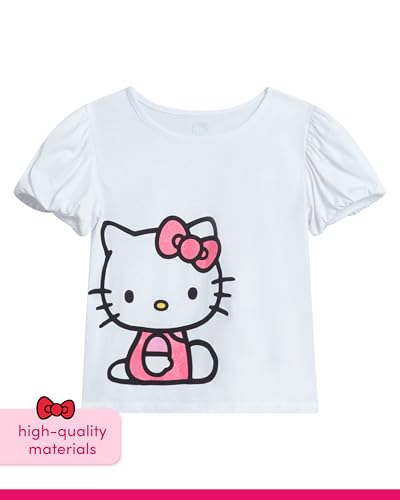 Image of Hello Kitty Girls Skort Set - 2 Piece Graphic Crewneck Top and Short Skort Cute Outfit Set (Sizes: 2T-12)