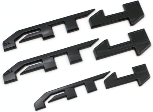Image of 3Pcs AT4 Emblems Sierra 3D Side Door Rear Tailgate Badge NamePlate Decal with Strong Adhesive 85002068 Replacement for 2019-2023 Canyon Sierra 1500 2500HD 3500HD (Gloss Black)