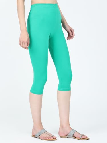 Image of Robinbosky Premium Stretchable Cotton Capri Legging for Women | Suitable for Formal wear & Casual wear | High-End Elastic Makes. The Leggings Squat Proof and Durable for Travel, Yoga, & Workout.