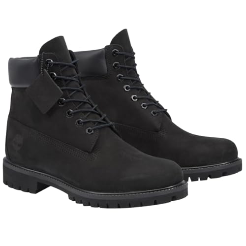 Timberland Bota masculina impermeável premium de 15 cm, Nobuck preto V1, 9 Wide