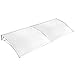 Aufun Marquesina para Puertas y Ventanas 300 x 100 cm Tejadillo de Protección Toldo Cubierta de Policarbonato en Jardín al Aire Libre Dosel de Techo, Soporte Blanco