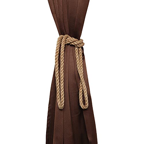 MALANOV 2 Pack Curtain Tassel Tiebacks, Strong Heavy Handmade Natural Jute Rope Drapery TieBacks, Decorative Holdbacks Holders for Window Sheer and Blackout Panels - Image 4