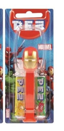 Pez Iron Man Dispenser with 2 Refills Mixed-Fruit Flavour 17g Collectible Character Merchandise Multicolour