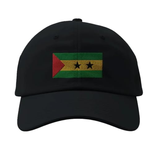 Casquette Drapeau de Sao Tomé-et-Principe Noir - Chapeau Ajustable Mixte