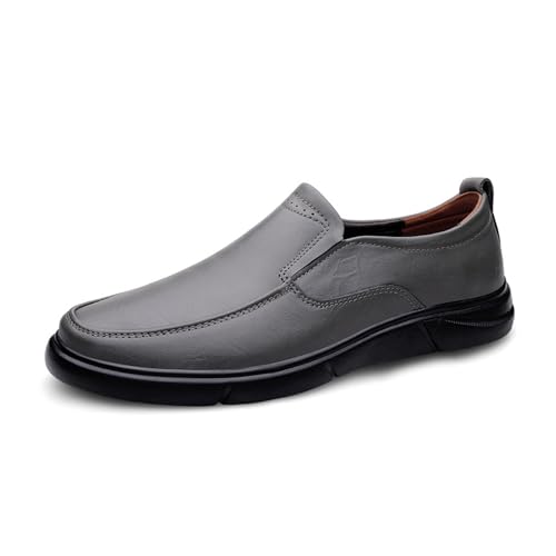 ADMLZQQ Men's Slip on Leather Lined Square Toe Dress Loafers Shoes for Casual Weekend Formal Work