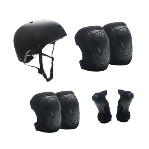 POGHYD Casco de bicicleta for niños con rodilleras, coderas y muñequeras, resistente a impactos, for patinaje sobre ruedas y monopatín.(S)