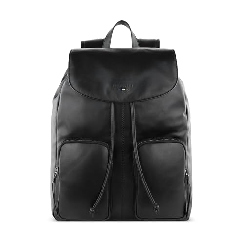 Bugatti Romeo sac à dos en cuir noir business pour homme avec attache trolley