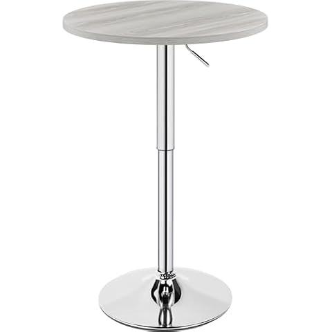 Yaheetech Round Pub Table Height Adjustable Cover