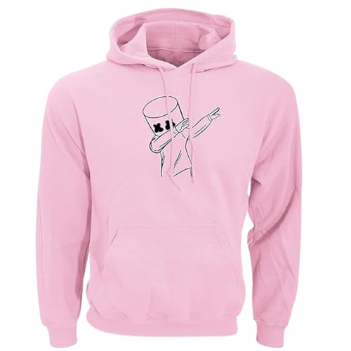 Image of WearIndia Unisex-Adult Cotton Blend Neck Hooded Sweatshirt (W New DANCEMELO Hoodie Baby Pink