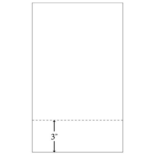 8-1/2" x 14" Laser Cut Sheet, 24# White Stock, 1 Horizontal Perforation 3" from Bottom (Carton of 2500)