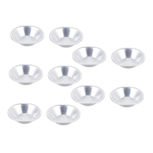 NULYLU 10個 アルミ合製エッグタルト型 タルト底取れカップ オーブン対応 ノンスティック滑らか設計 耐久性高く家 レストラン ベーカリー向