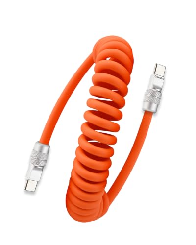 chubbycable Silicone 240H Sag-Free Coiled USB C to C Cable, 1 Pac...