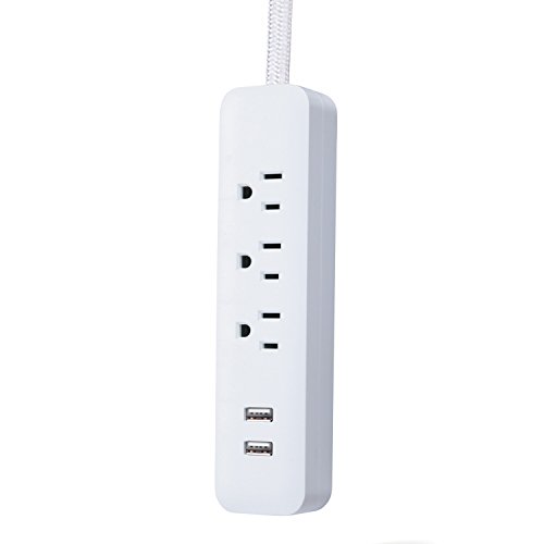 Designer Series 6Ft 3-Outlet Usb Surge Protector Power Strip, 2X Usb Ports, Surge Protector, White Finish,78251 #TOP1