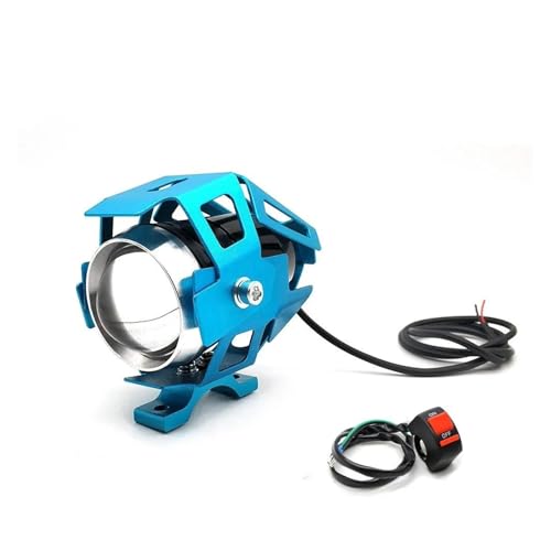 LKRGBXA Motocicleta Faro Para XSR 900 Para TDM Para MT125 MT01 Para MT03 MT25 Para YBR 125 Para YZF R15 Faros Motocicleta Lámpara Auxiliar U5 Foco Led 12V DRL(1 piece Blue)