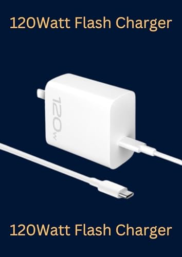 Image of BLACKSHEEP 120W Flash Charging Fast Charger USB-C Type Adapter Compatible with Iqoo Neo 7,Neo 7 Pro Neo 6,Neo 6 Pro, vivo X90,Pro,X80,Pro,X70,Pro,Wall Charger -(Adapter+Cable)