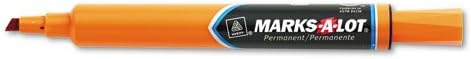 Marks-A-Lot - Permanent Marker, Large Chisel Tip, Orange, Dozen 08883 (DMi DZ