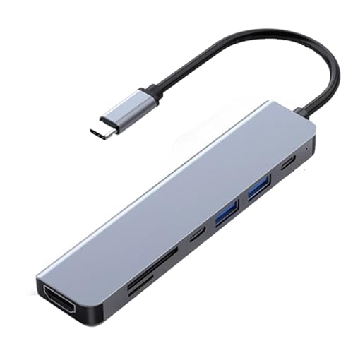 Hub USB C 4K HDMI adaptateur multi-ports 7 en 1 avec lecteur carte SD