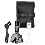 Pfeilring Herrenetui aus Rindleder, 2-teilige Nickelfüllung (Nagelknipser, Haarschneider), schwarz, 1er Pack (1 x 2 Stück)