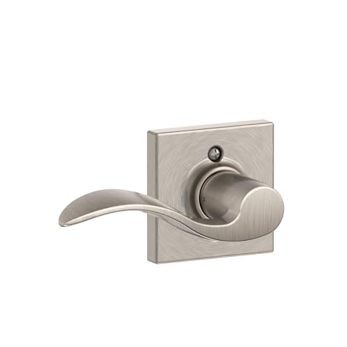 SCHLAGE Accent Lever with Collins Trim Non-Turning Lock in Satin Nickel - Left Handed