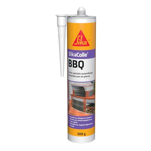 SIKA - Colle spéciale assemblage de petits barbecues en pierre - SikaColle BBQ Beige Clair - Extérieur - Bonne résistance à l'humidité et à la chaleur -...