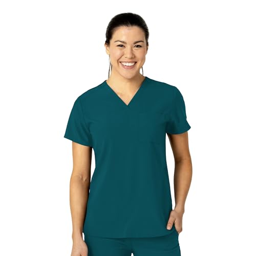 WonderWink Women's Flex-n-Reach V-Neck Scrub Top - Caribbean, XXS