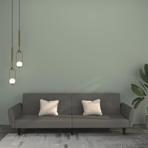 Sofá cama de terciopelo gris oscuro de 2 plazas con respaldo ajustable de 220 cm 3
