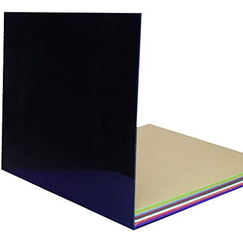 XLNT TECH Cast Plexiglass Plastic Sheet (Opaque Black, 1 Piece, 12 x 12 Inch, 0.118" Thick), Acrylic Sheet for Signs, DIY Projects. Cover