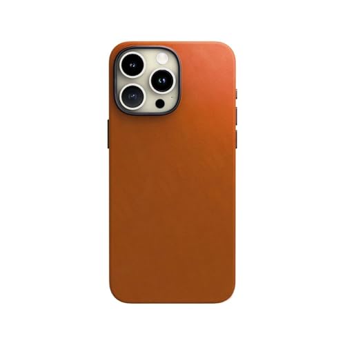 Image of Luxury Leather Case For iPhone 15 Pro Max | Imported Premium Leather | Compatible With Magsafe Brown