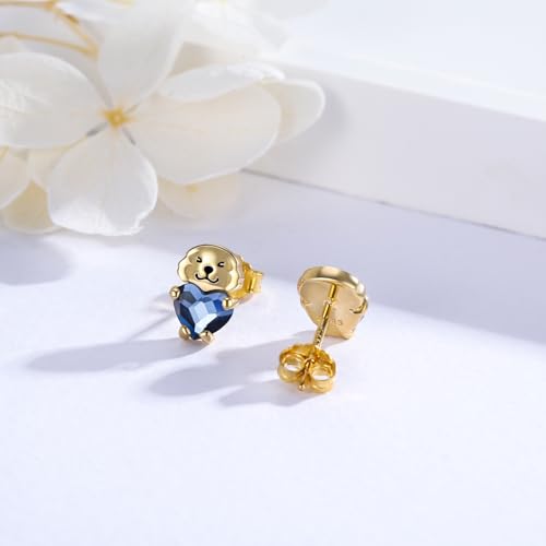 Image of 925 Sterling Silver Dog Earrings Cute Animal Puppy Stud Earrings Dog Jewelry Gifts for Women Girls Pet Lover Hypoallergenic Earrings for Sensitive Ears