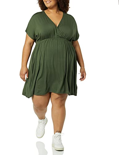 Image of Amazon Essentials Women's V Neck Elastic Waist Surplice Dress (Available in Plus Size)