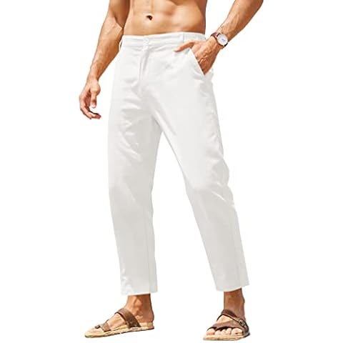 COOFANDY Men's Casual Linen Pants Cover