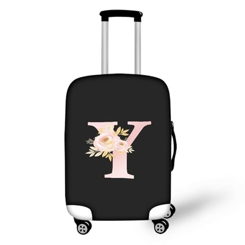 HUGS IDEA Leatter Y Suitcase Cover Polyester Luggage Protector with Zipper Closure Anti-Scratch Travel Essentials for Women Washable Luggage Covers for Suitcases