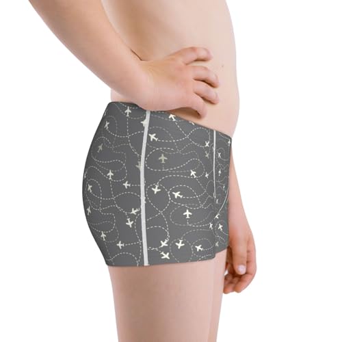 Boys' Cotton Boxer Brief Soft Underwear-Airplane Routes Around The World2