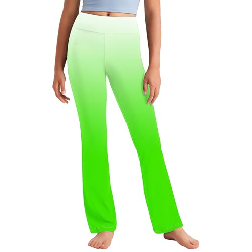 Teen Girls Gradient Flare Yoga Leggings Kids Preppy High Waist Yoga Pants Petite Workout Pant Dance Bootcuts Pants2