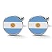 Mens Fashion Cufflinks, Round Tuxedo Shirt Accessories Argentina Flag Cuff Links Decoratrion for Wedding Groomsmen