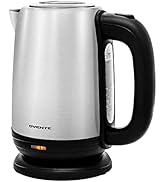 OVENTE Electric Tea Kettle Stainless Steel 1.7 Liter Portable Instant Hot Water Boiler Heater 110...