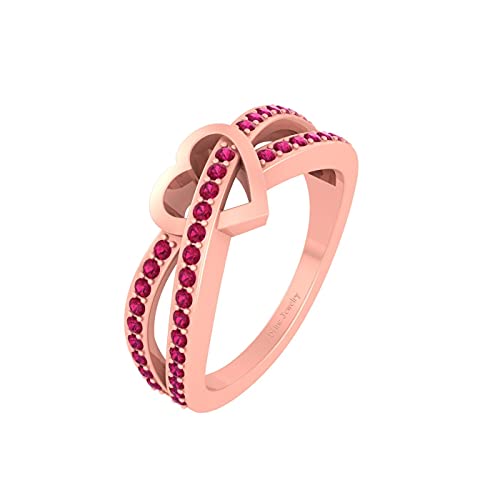 Bague de promesse en argent sterling 925 et diamant rose luxe