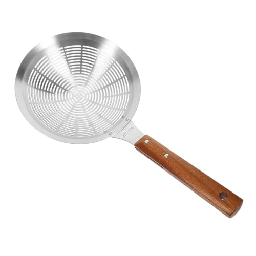 Sosoport Stainless Steel Skimmer Ladle Strainer Spoon Long Handle Food Colander for Cooking Capacity Kitchen Utensil for Efficient Food Filtration and Easy Liquid Drainage