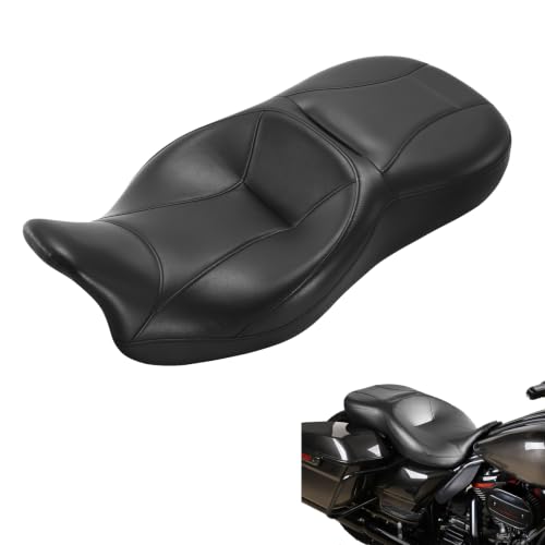 XFMT Motorcycle Black Hammock Rider & Passenger Seat Fits Ha...