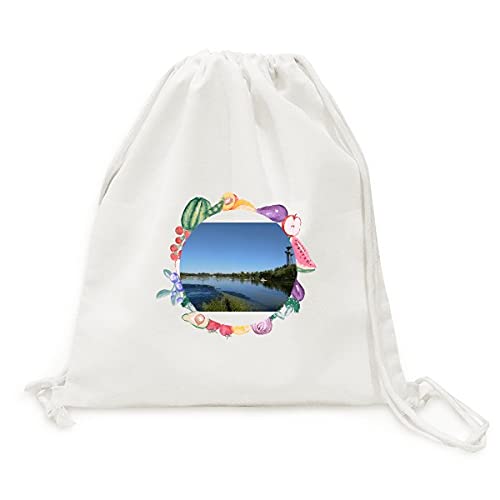 Sac en tissu pliable à sangle lac urbain courses zéro déchet