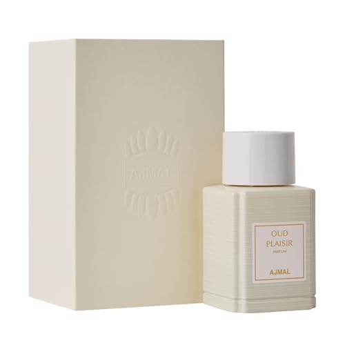 Image of Ajmal Oud Marquis Oud Plaisir Eau de Parfum for Women, 3.4 fl oz | Rich oud-floral women's EDP by Ajmal. Indulgent, long-lasting luxury. Crafted in Dubai, made in France.