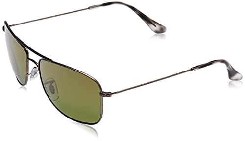 Ray-Ban RB3543 Chromance Aviator Sunglasses, Matte Gunmetal Polarized Green Mirror, 59 mm