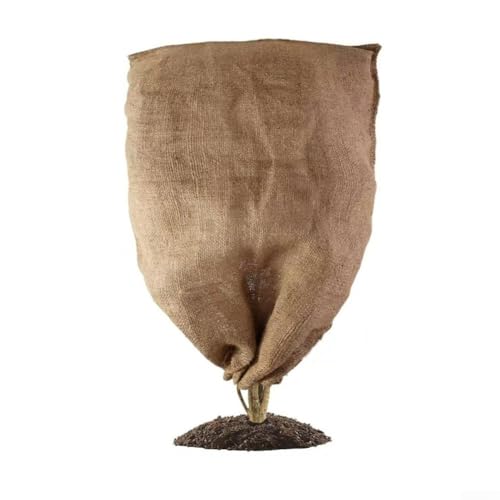 Vasiumic Sac d'hiver réutilisable en toile de jute avec cordon de serrage pour protection contre le gel du jardin, enveloppe respirante pour protéger les plantes en pot, les arbres et les arbustes (60