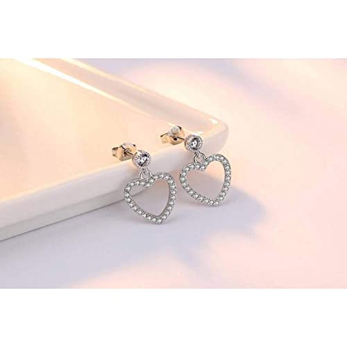 Boucles d'oreilles 925 sterling pour femmes avec cristal brillant au design minimaliste