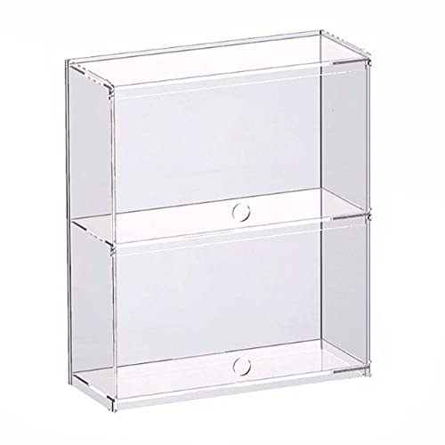 ACRLIE Vitrina de almacenamiento para salón de 2 pisos de Vitrina Acrílico Transparente con Porte, Caja de Almacenamiento para la Casa Antipolvo Cover