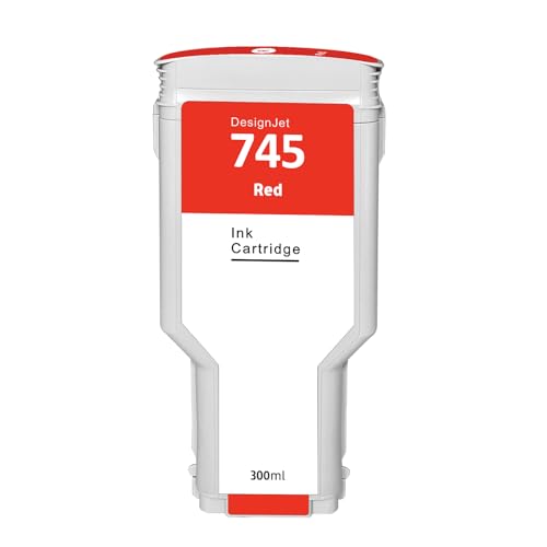 Hallosun Cartucho de tinta 300ML HP 745 rojo cromático (F9K06A) compatible con impresoras HP DesignJet Z2600 Z5600